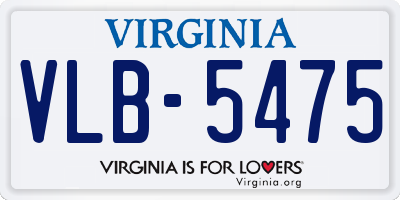 VA license plate VLB5475