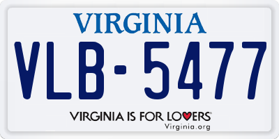 VA license plate VLB5477