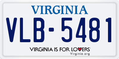 VA license plate VLB5481