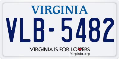 VA license plate VLB5482