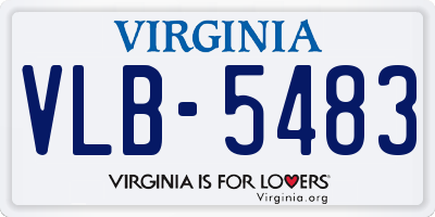 VA license plate VLB5483