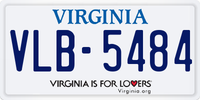 VA license plate VLB5484