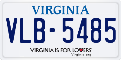 VA license plate VLB5485
