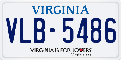 VA license plate VLB5486