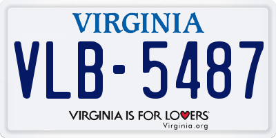 VA license plate VLB5487