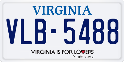 VA license plate VLB5488