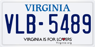 VA license plate VLB5489