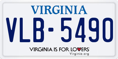 VA license plate VLB5490