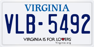 VA license plate VLB5492