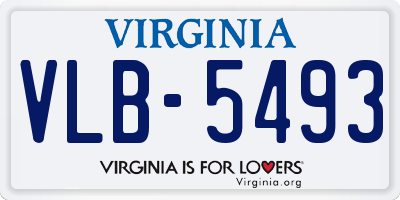 VA license plate VLB5493