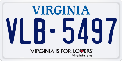 VA license plate VLB5497