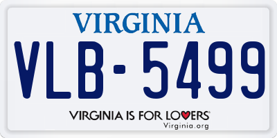 VA license plate VLB5499