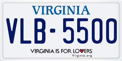 VA license plate VLB5500