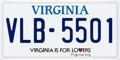 VA license plate VLB5501