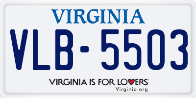 VA license plate VLB5503