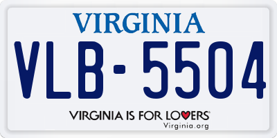 VA license plate VLB5504