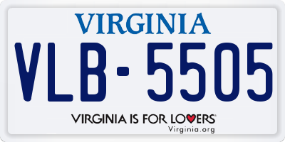 VA license plate VLB5505