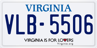 VA license plate VLB5506