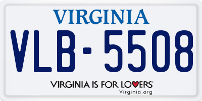 VA license plate VLB5508