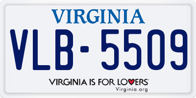 VA license plate VLB5509