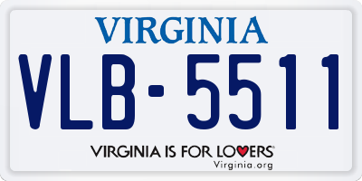 VA license plate VLB5511