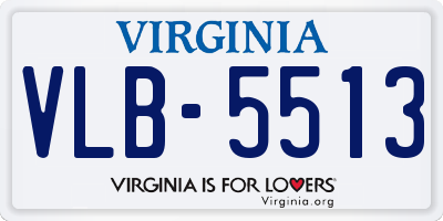 VA license plate VLB5513