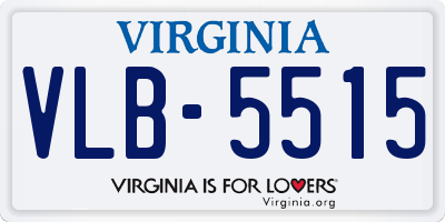 VA license plate VLB5515