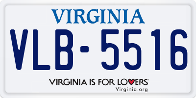 VA license plate VLB5516