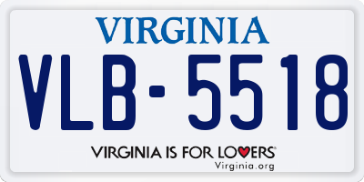 VA license plate VLB5518