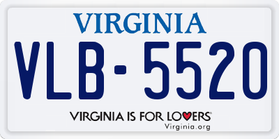 VA license plate VLB5520