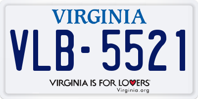 VA license plate VLB5521
