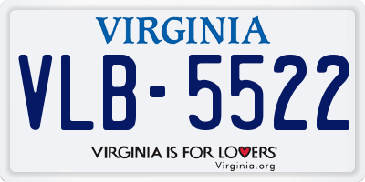 VA license plate VLB5522