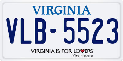 VA license plate VLB5523
