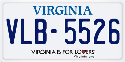 VA license plate VLB5526