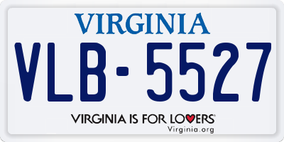 VA license plate VLB5527