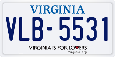 VA license plate VLB5531