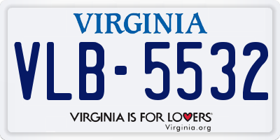 VA license plate VLB5532