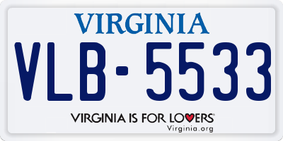 VA license plate VLB5533