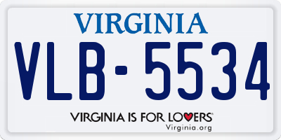 VA license plate VLB5534
