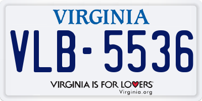 VA license plate VLB5536