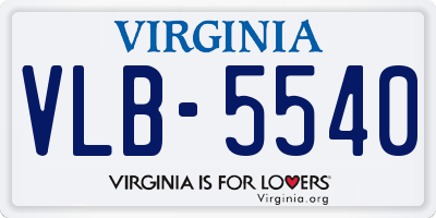 VA license plate VLB5540