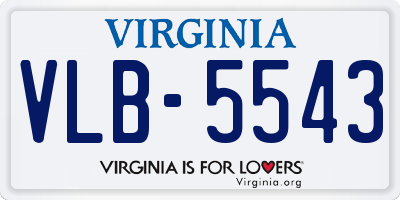 VA license plate VLB5543