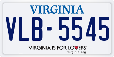 VA license plate VLB5545