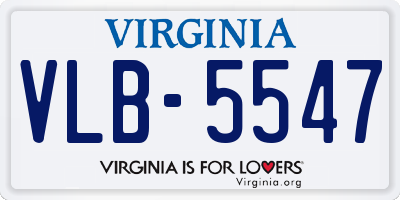 VA license plate VLB5547