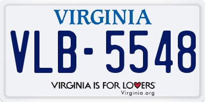 VA license plate VLB5548