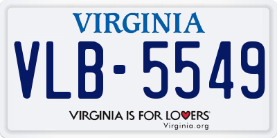 VA license plate VLB5549
