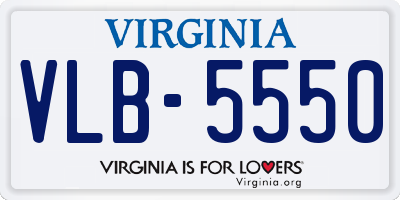 VA license plate VLB5550