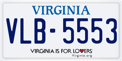 VA license plate VLB5553