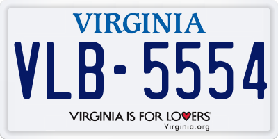 VA license plate VLB5554