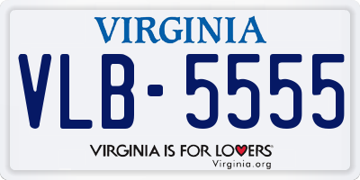 VA license plate VLB5555